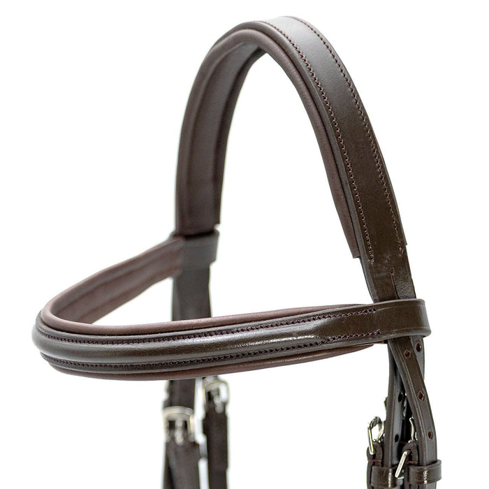 Jeffers Uniquely English "Devon" Leather Snaffle Bridle with Reins for Horses - JEF14B - Havana - Cob - 1 - 2
