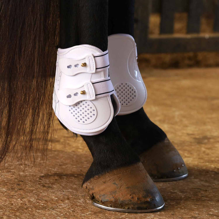 Jeffers Uniquely English Fetlock Boots for Horses, 2 - Pack - IAQT - Medium - White - 2 pk - 1