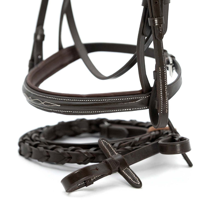Jeffers Uniquely English "Hampton" Leather Hunter Bridle for Horses - JEF13X - Havana - Cob - 1 - 3