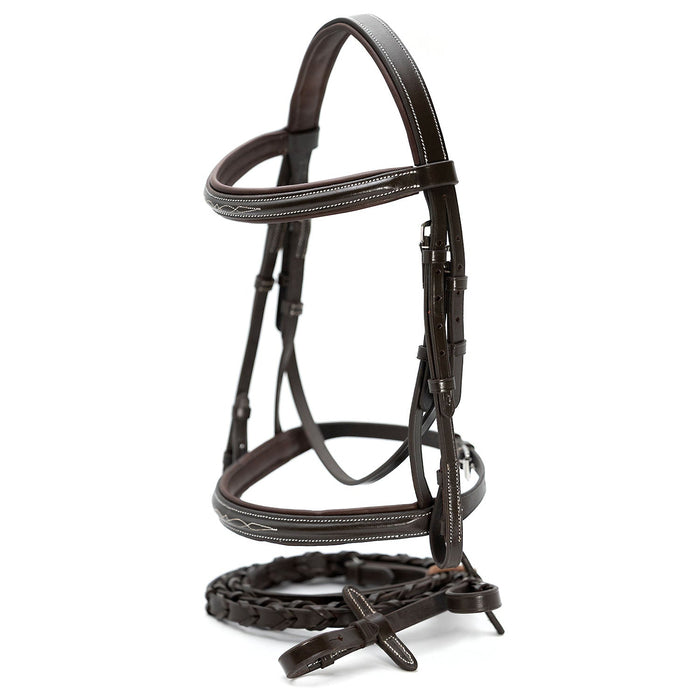 Jeffers Uniquely English "Hampton" Leather Hunter Bridle for Horses - JEF13X - Havana - Cob - 1 - 1