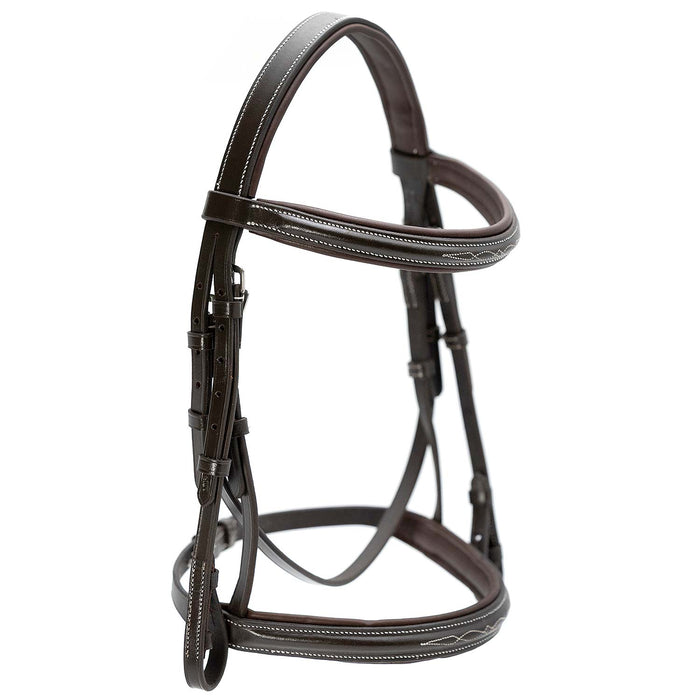 Jeffers Uniquely English "Hampton" Leather Hunter Bridle for Horses - JEF13X - Havana - Cob - 1 - 4