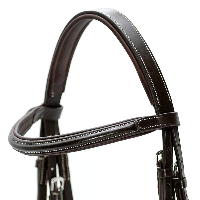 Jeffers Uniquely English Hickstead Figure - 8 Bridle with Web Reins for Horses - JEF01B - Havana - Cob - 1 - 3