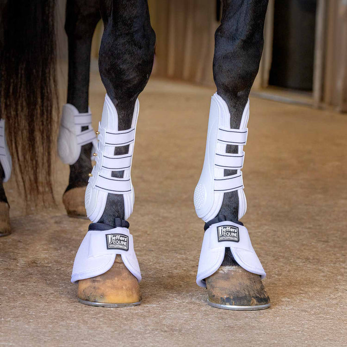 Jeffers Uniquely English Horse Tendon Boots, 2 - Pack - IAFX - Medium - White - 2 pk - 2