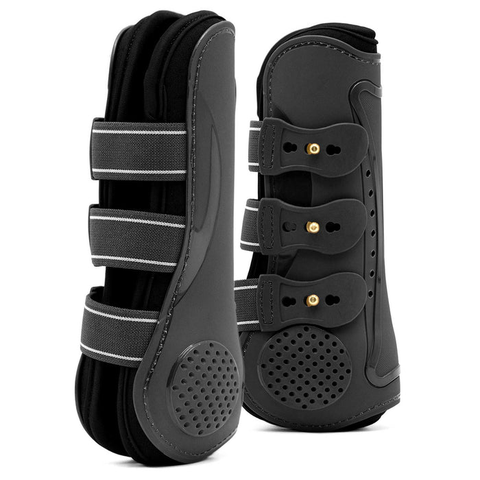Jeffers Uniquely English Horse Tendon Boots, 2 - Pack - IAQJ - Medium - Black - 2 pk - 5