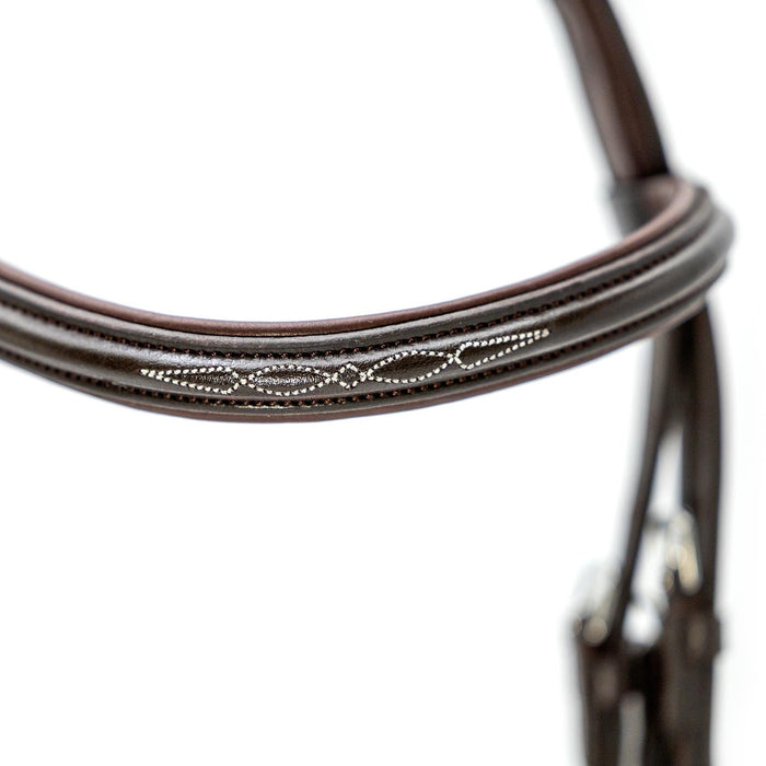 Jeffers Uniquely English "Kentucky" Fancy Stitched Leather Jumping Bridle for Horses - JEF14K - Havana - Cob - 1 - 3