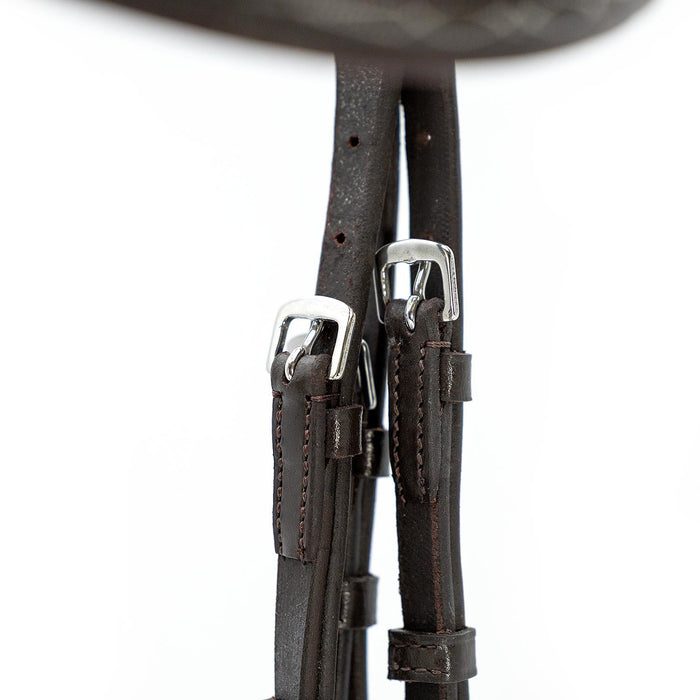 Jeffers Uniquely English "Kentucky" Fancy Stitched Leather Jumping Bridle for Horses - JEF14K - Havana - Cob - 1 - 5