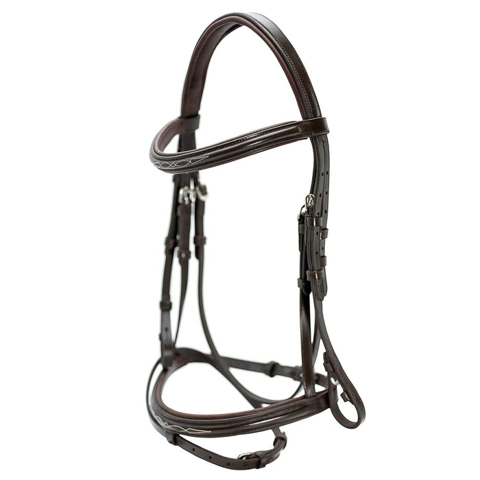 Jeffers Uniquely English "Kentucky" Fancy Stitched Leather Jumping Bridle for Horses - JEF14K - Havana - Cob - 1 - 6