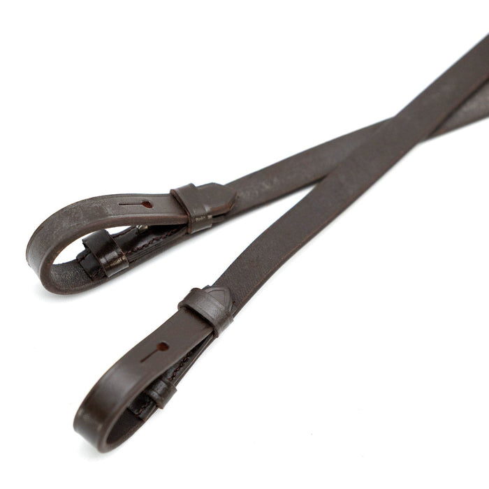 Jeffers Uniquely English Leather Laced Reins, Havana - JEF14X - Hook & Stud Bit Ends - Havana - 1 - 11