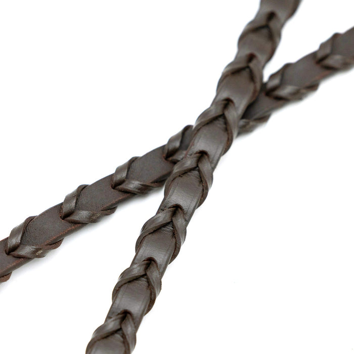 Jeffers Uniquely English Leather Laced Reins, Havana - JEF14Y - Buckle Bit Ends - Havana - 1 - 9