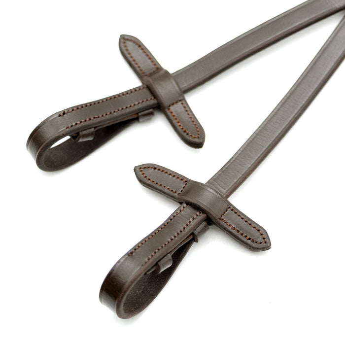 Jeffers Uniquely English Leather Web Reins for Horses - JEF15A - Havana - 1 - 8