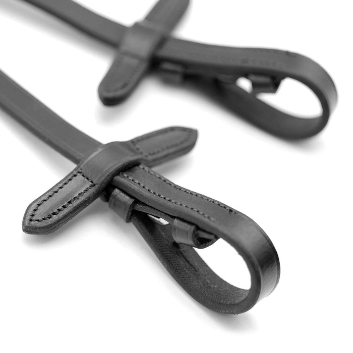 Jeffers Uniquely English Leather Web Reins for Horses - JEF15B - Black - 1 - 5