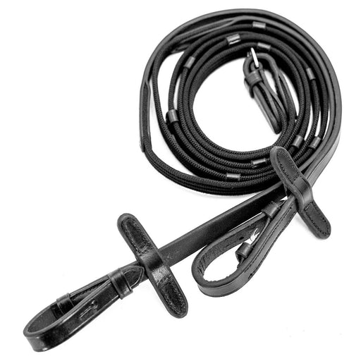 Jeffers Uniquely English Leather Web Reins for Horses - JEF15B - Black - 1 - 1