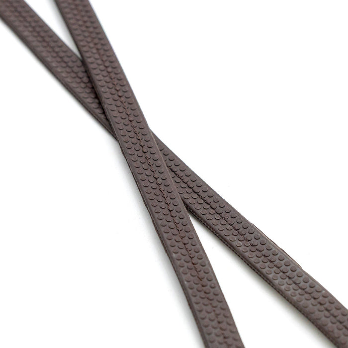 Jeffers Uniquely English Rubber Reins – Premium Leather, Non - Slip Grip, 54" for Horse Riding - JEF15D - Havana - 1 - 4