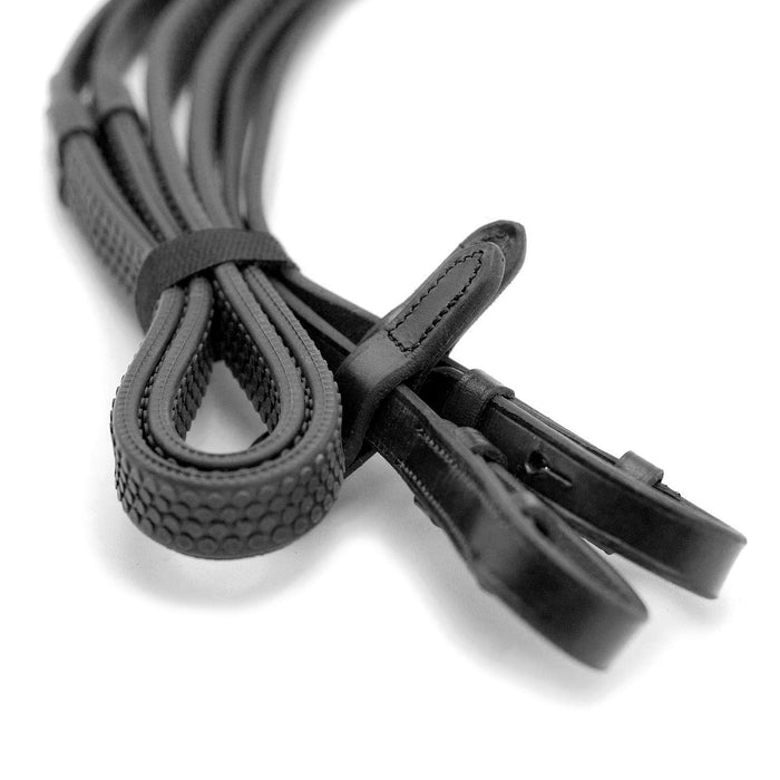 Jeffers Uniquely English Rubber Reins – Premium Leather, Non - Slip Grip, 54" for Horse Riding - JEF15E - Black - 1 - 8