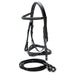 Jeffers Uniquely English "Windsor" Leather Dressage Bridle With Web Reins for Horses - JEF14T - Black - Cob - 1 - 1