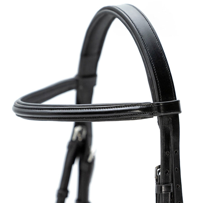 Jeffers Uniquely English "Windsor" Leather Dressage Bridle With Web Reins for Horses - JEF14T - Black - Cob - 1 - 2
