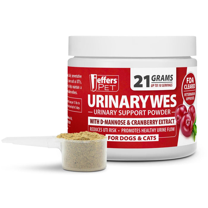 Jeffers UrinaryWes Urinary Support Powder with D - Mannose for Dogs & Cats - JEFBBD - 21 grams (Up to 10 servings) - Chicken - Powder - 2