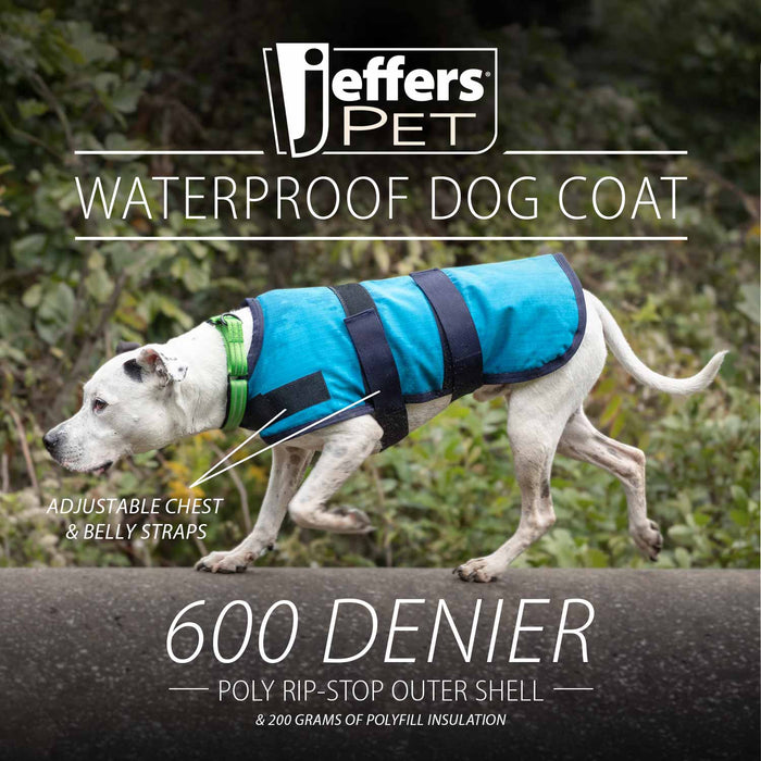 Jeffers Waterproof Breathe - Comfort 600D Ripstop Dog Blanket, 200 Gram - I2J2 - Light Green with Plum - 8" - 3