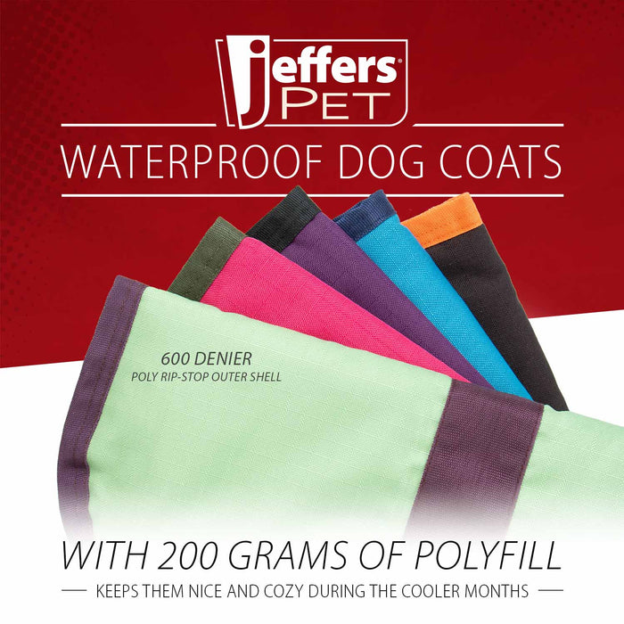 Jeffers Waterproof Breathe - Comfort 600D Ripstop Dog Blanket, 200 Gram - I2J2 - Light Green with Plum - 8" - 2