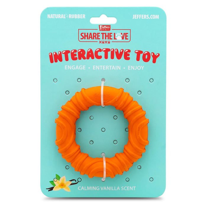 Jeffers Wavy Ring Tugger Natural Rubber Dog Chew Toy for Tug, Fetch & Dental Support - I7RU - Multi - Medium - 1 - 7