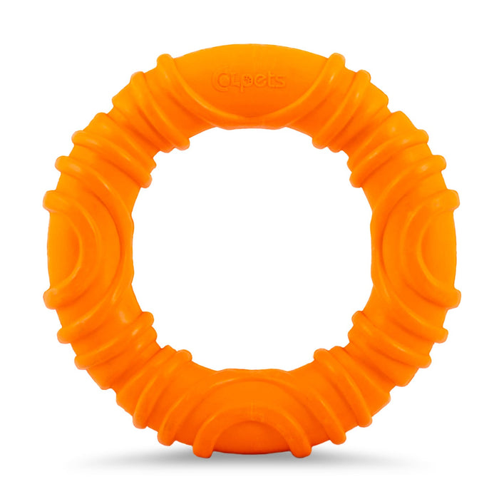 Jeffers Wavy Ring Tugger Natural Rubber Dog Chew Toy for Tug, Fetch & Dental Support - I7RU - Multi - Medium - 1 - 8