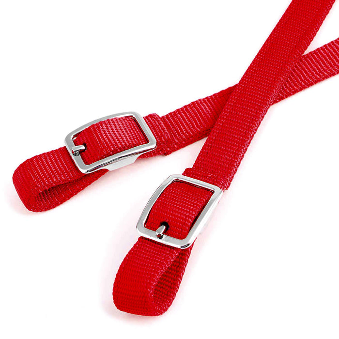 Jeffers Western Nylon Horse Bridle with 6' Split Reins Set - SS17 - Red - 5