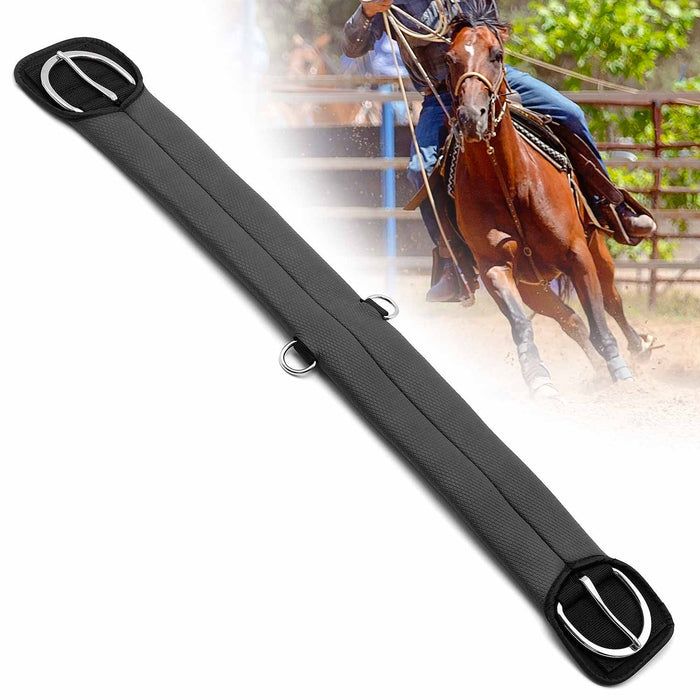 Jeffers Western PVC Sleeve Straight Cinch with Stainless Steel Hardware, Black - IACF - 28" - Straight Cinch - Black - 1