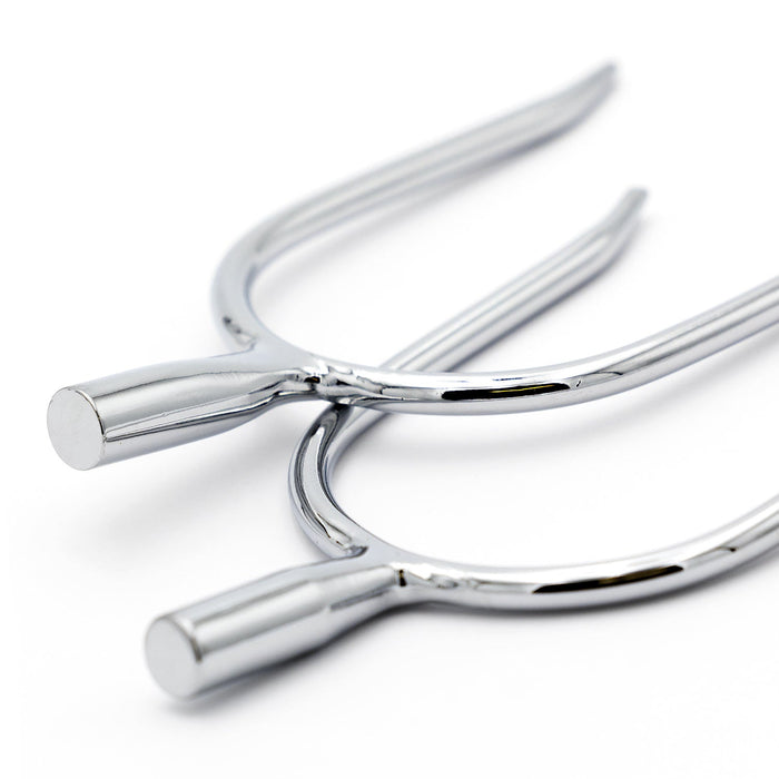 Jeffers Women’s English Spurs – Prince of Wales, Tom Thumb & Blunt End Styles - A8C9 - Chrome - Plated Blunt End Slip - On Spurs - Pair - 2 ct - 15
