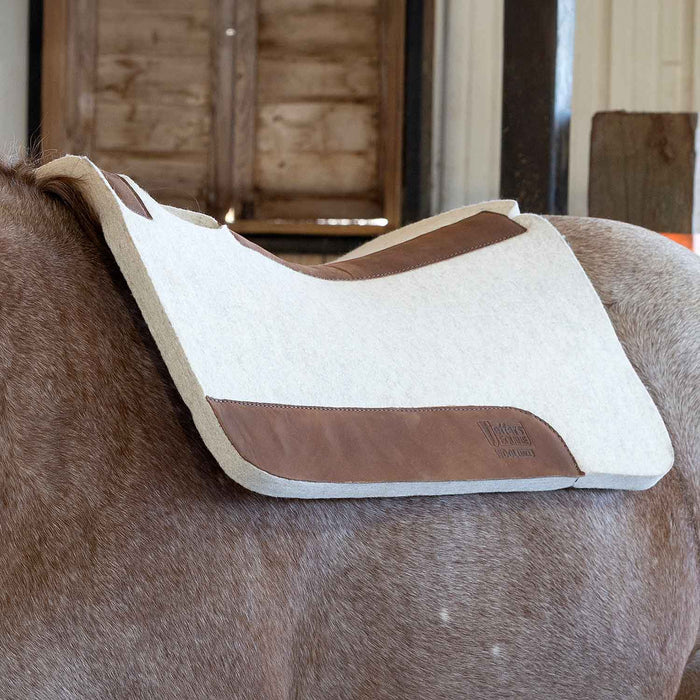 Jeffers WoolLuxe 100% Wool Felt Equine Saddle Pad – Cushioned, Breathable, and Shock - Absorbing - JEF12Z - Cream - 30" x 30" - 3/4" - 6