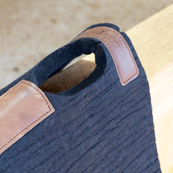 Jeffers WoolLuxe 100% Wool Felt Equine Saddle Pad – Cushioned, Breathable, and Shock - Absorbing - JEF13A - Black - 30" x 30" - 3/4" - 47