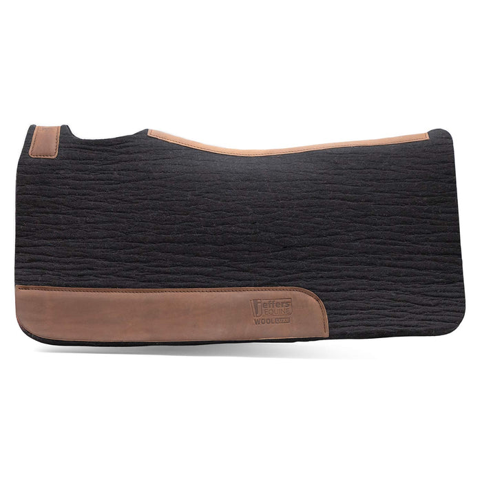 Jeffers WoolLuxe 100% Wool Felt Equine Saddle Pad – Cushioned, Breathable, and Shock - Absorbing - JEF13A - Black - 30" x 30" - 3/4" - 44