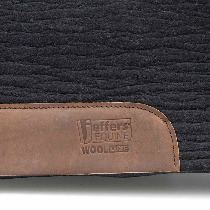 Jeffers WoolLuxe 100% Wool Felt Equine Saddle Pad – Cushioned, Breathable, and Shock - Absorbing - JEF13A - Black - 30" x 30" - 3/4" - 48