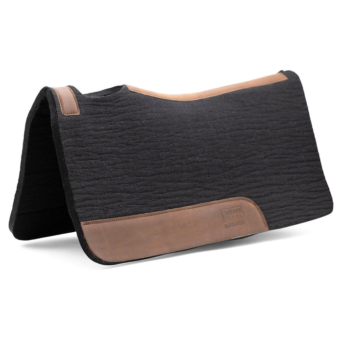 Jeffers WoolLuxe 100% Wool Felt Equine Saddle Pad – Cushioned, Breathable, and Shock - Absorbing - JEF13A - Black - 30" x 30" - 3/4" - 43