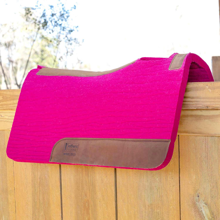 Jeffers WoolLuxe 100% Wool Felt Equine Saddle Pad – Cushioned, Breathable, and Shock - Absorbing - JEF13B - Pink - 30" x 30" - 3/4" - 19