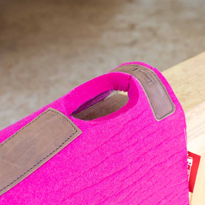 Jeffers WoolLuxe 100% Wool Felt Equine Saddle Pad – Cushioned, Breathable, and Shock - Absorbing - JEF13B - Pink - 30" x 30" - 3/4" - 21