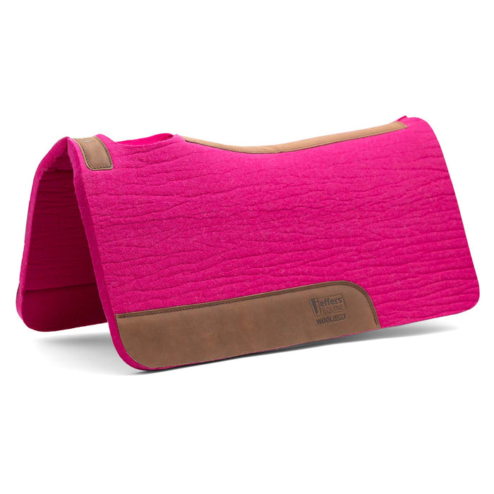 Jeffers WoolLuxe 100% Wool Felt Equine Saddle Pad – Cushioned, Breathable, and Shock - Absorbing - JEF13B - Pink - 30" x 30" - 3/4" - 17