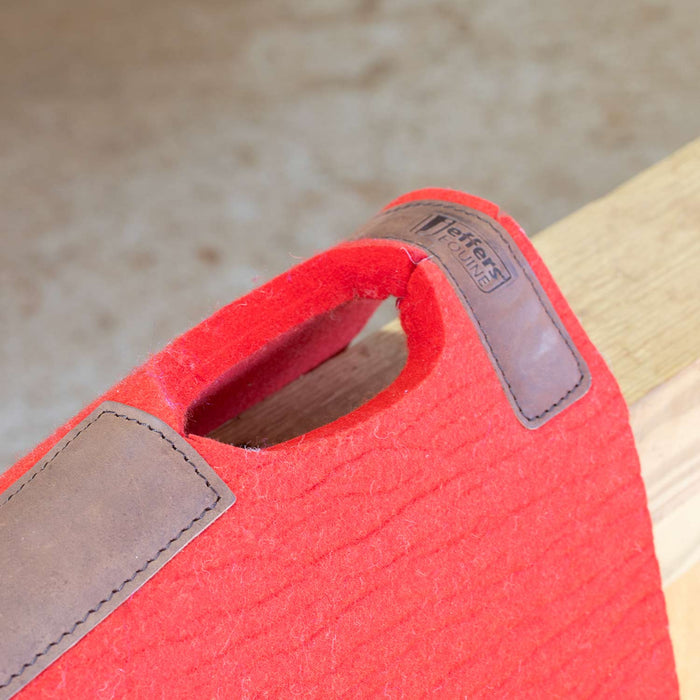 Jeffers WoolLuxe 100% Wool Felt Equine Saddle Pad – Cushioned, Breathable, and Shock - Absorbing - JEF13C - Red - 30" x 30" - 3/4" - 14