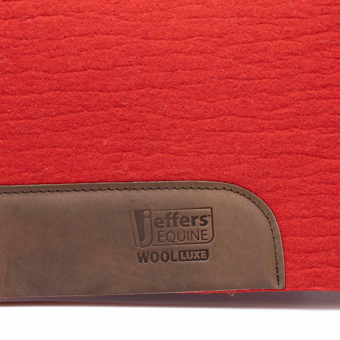 Jeffers WoolLuxe 100% Wool Felt Equine Saddle Pad – Cushioned, Breathable, and Shock - Absorbing - JEF13C - Red - 30" x 30" - 3/4" - 16