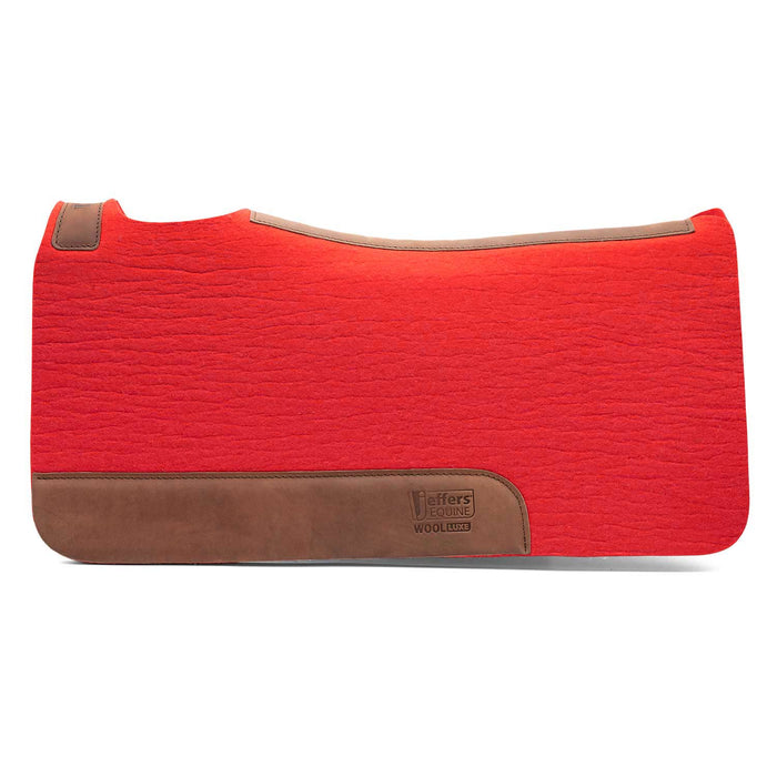 Jeffers WoolLuxe 100% Wool Felt Equine Saddle Pad – Cushioned, Breathable, and Shock - Absorbing - JEF13C - Red - 30" x 30" - 3/4" - 11
