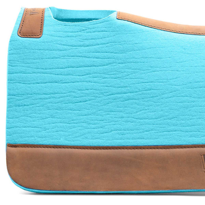 Jeffers WoolLuxe 100% Wool Felt Equine Saddle Pad – Cushioned, Breathable, and Shock - Absorbing - JEF13E - Turquoise - 30" x 30" - 3/4" - 4