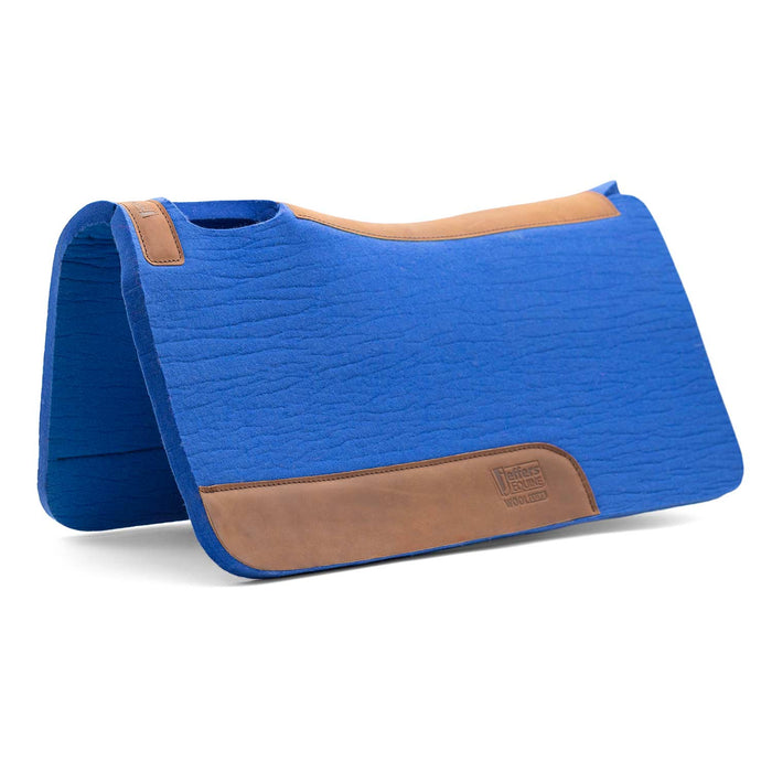 Jeffers WoolLuxe 100% Wool Felt Equine Saddle Pad – Cushioned, Breathable, and Shock - Absorbing - JEF13F - Blue - 30" x 30" - 3/4" - 33