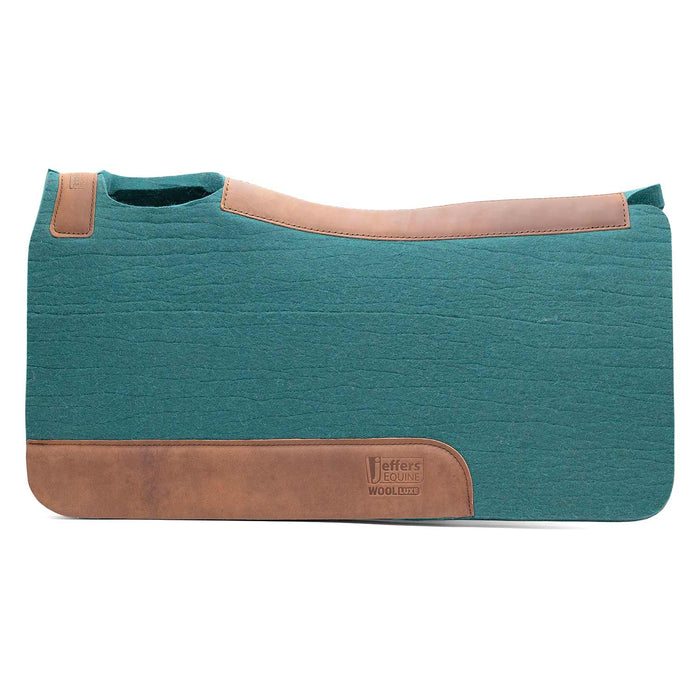 Jeffers WoolLuxe 100% Wool Felt Equine Saddle Pad – Cushioned, Breathable, and Shock - Absorbing - JEF13G - Emerald - 30" x 30" - 3/4" - 39