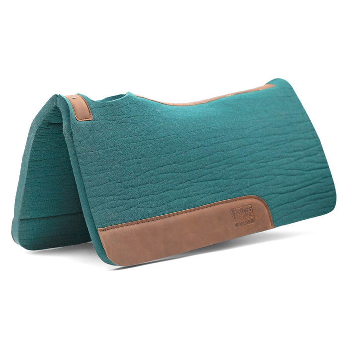 Jeffers WoolLuxe 100% Wool Felt Equine Saddle Pad – Cushioned, Breathable, and Shock - Absorbing - JEF13G - Emerald - 30" x 30" - 3/4" - 38