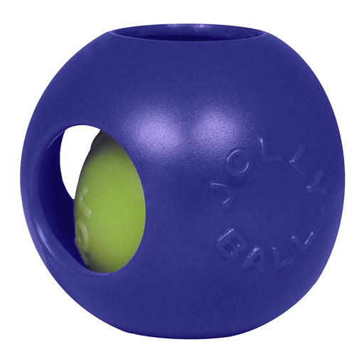 Jolly Teaser Ball Dog Toy – Interactive Ball - in - a - Ball, Floating, Durable Chase & Treat Toy - H7TB - Blue - 10" - 3