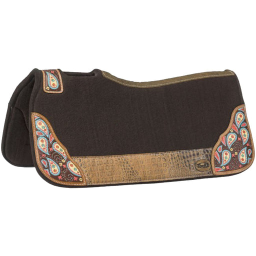 Tough1 Hand Painted Paisley Contoured Felt Saddle Pad -   