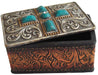 Turquoise Stones Jewelry & Trinket Box - Turquoise Cross Jewelry & Trinket Box  