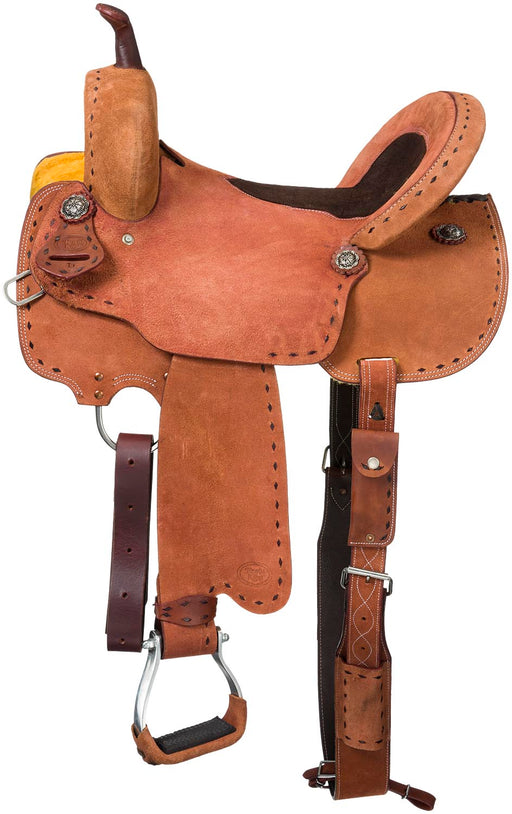 Royal King Branson Roughout Barrel Saddle, Brown - 15 in  