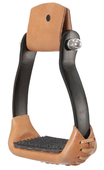 Polished Aluminum Barrel Racer Stirrups - Black  