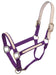 Tough1 Leather Overlay Breakaway Horse Nylon Halter - Purple  