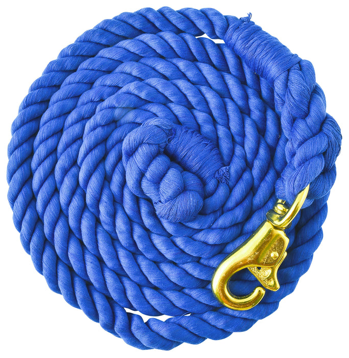 Tough1 Braided Cotton Horse Lead Rope w/ Trigger Bull Snap, 8.5' - Royal Blue  